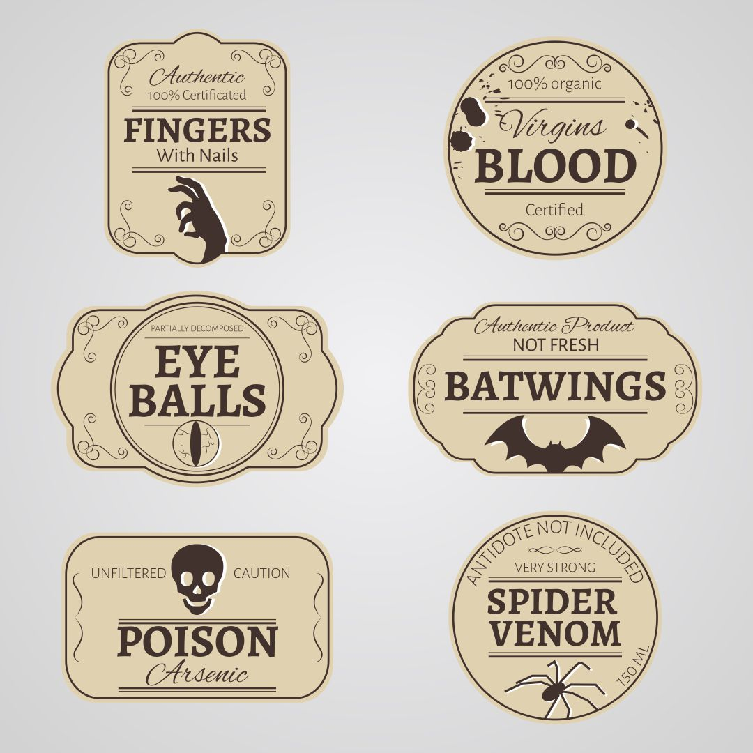 10 Best Vintage Halloween Printable Labels Printablee