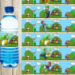 12 Super Mario Bros Water Bottle Label Instant Download Printable