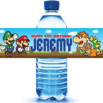 24 Super Mario Brothers Birthday Water Bottle Labels 1st Birthday