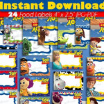 24 Toy Story Food Labels Printable Toy Story Food Tent Cards Food