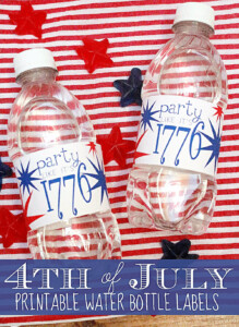 4th Of July Printable Water Bottle Labels