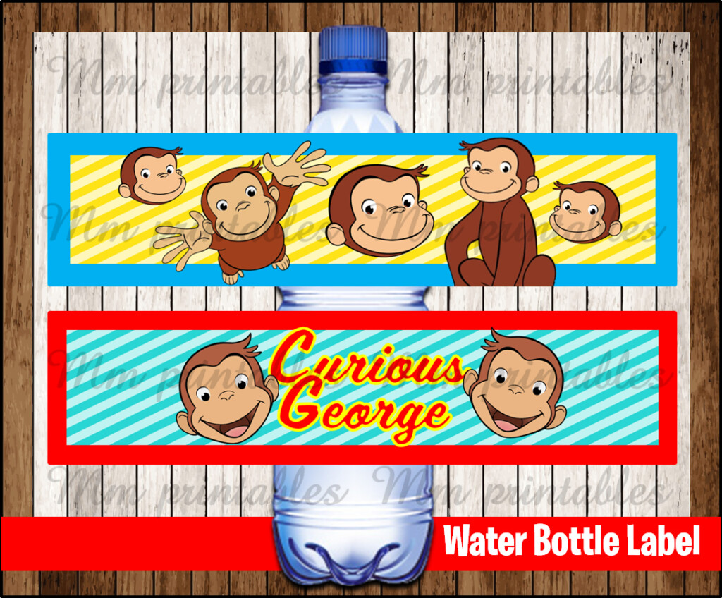 80 OFF SALE Curious George Water Bottle Label Instant Download Printable