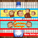 80 OFF SALE Curious George Water Bottle Label Instant Download Printable
