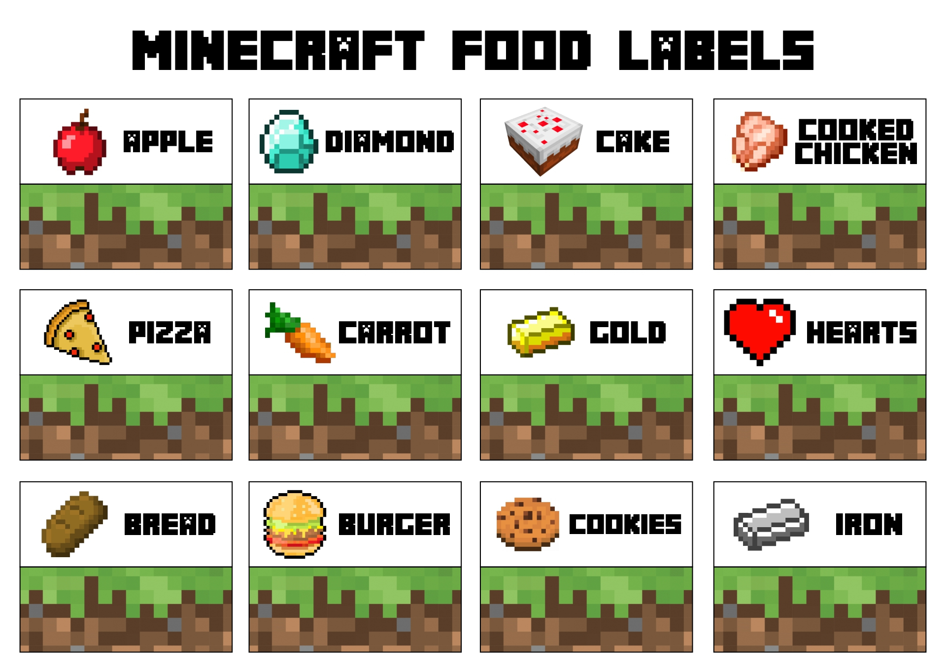 9 Best Free Minecraft Printable Food Tents Printablee