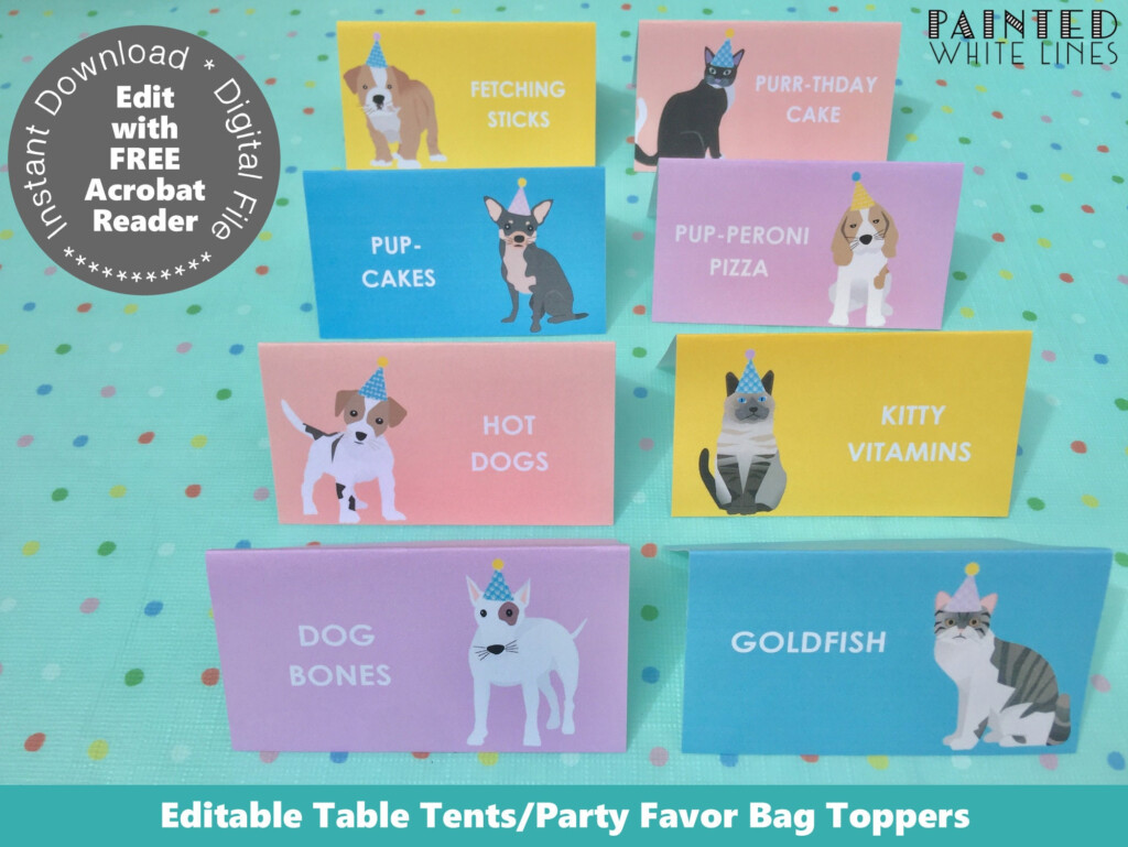 Adopt A Pet Party Food Labels Printable Girls Party Favor Etsy