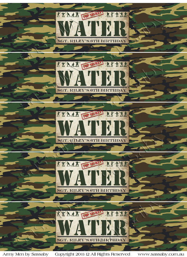 Army Men Water Labels