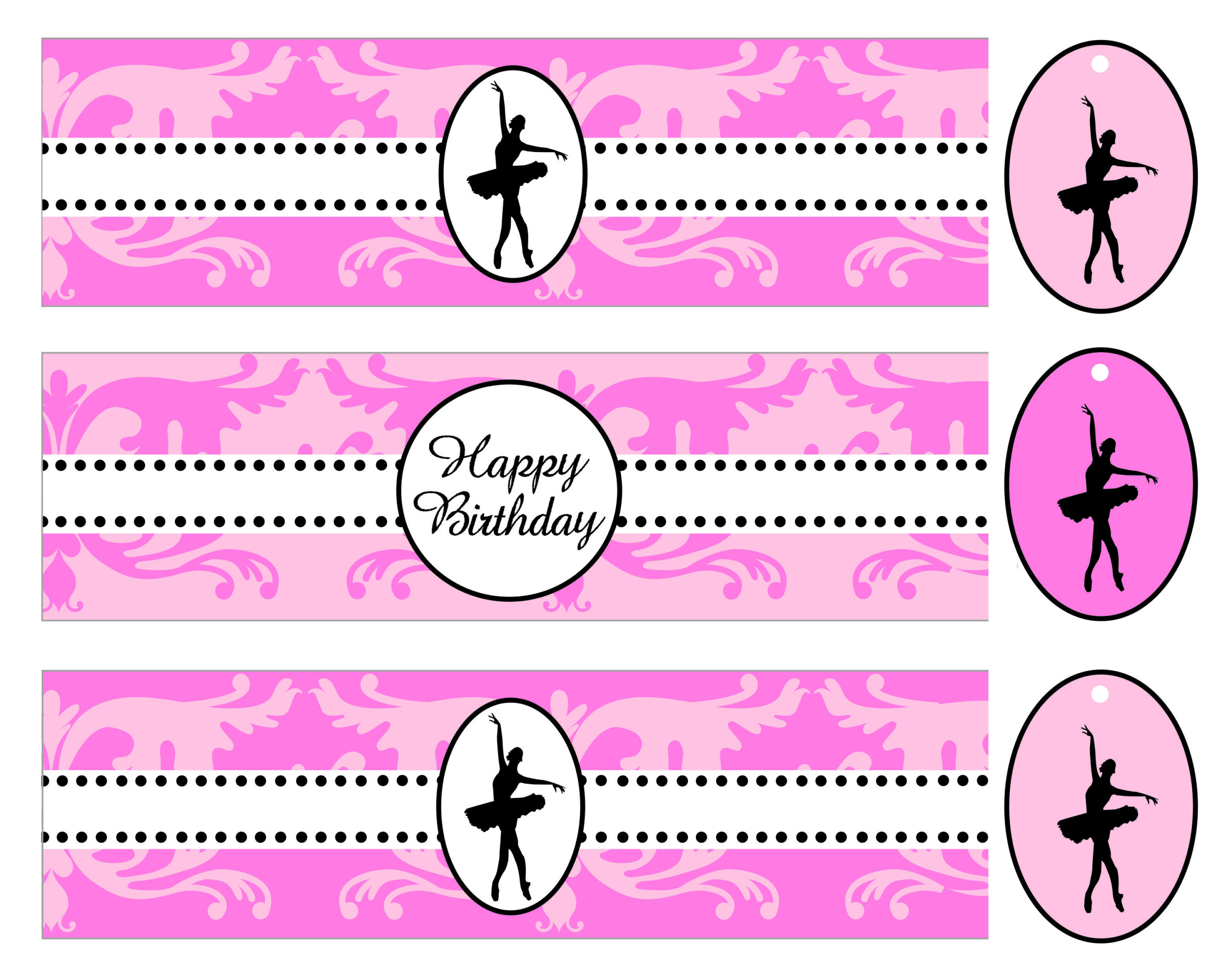 Ballerina Birthday Printable Water Bottle Labels Water Bottle Labels 