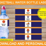 Basketball Party Water Bottle Labels Bottle Labels Water Bottle