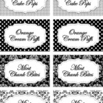 Black And White Buffet Table Food Labels Print Your Own Printing