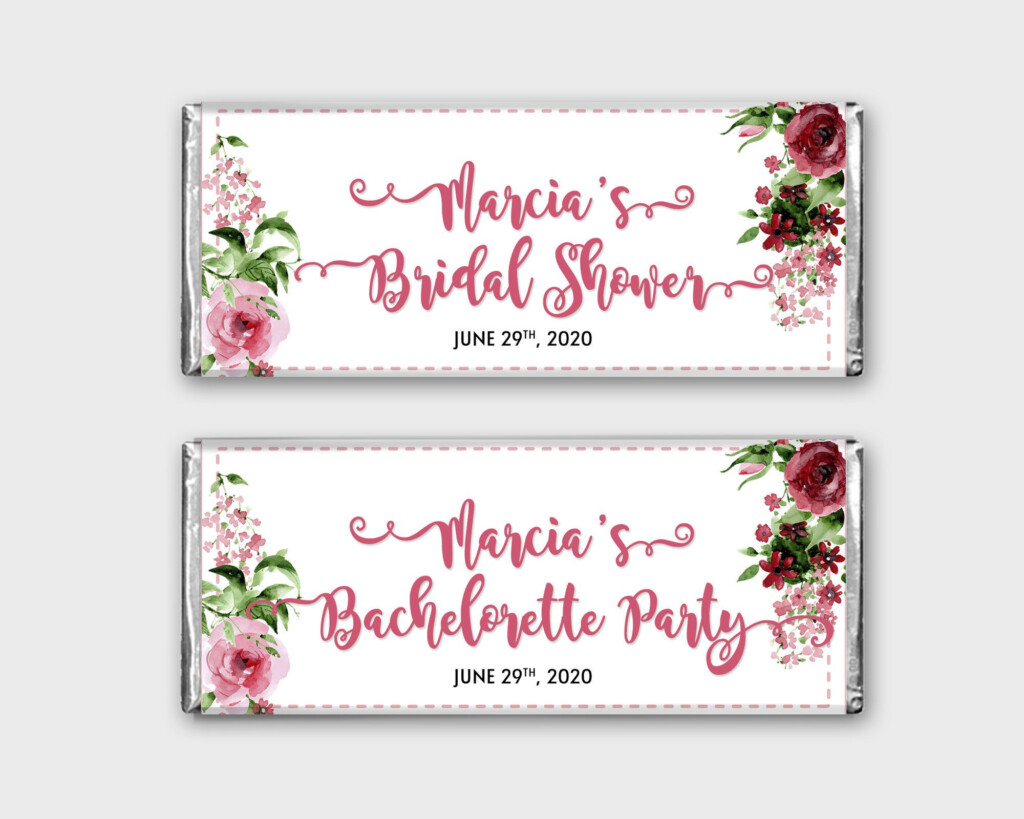 Bridal Shower Customized Candy Bar Wrapper Regular Chocolate Label 