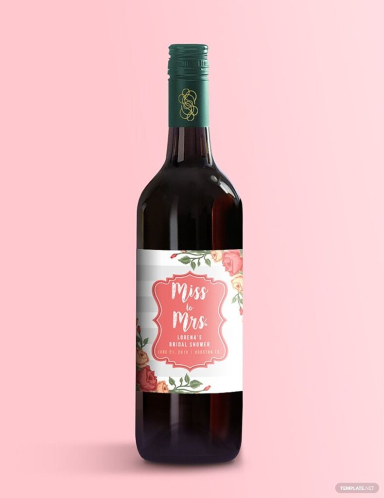 Bridal Shower Wine Label Template Free JPG Illustrator Word Apple 