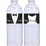 Bride And Groom Water Bottle Wrappers Printable Or Printed