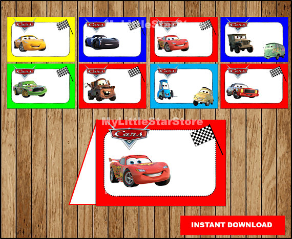 Cars Food Labels Printable Cars Food Tent Cards Disney Cars 3 Party 