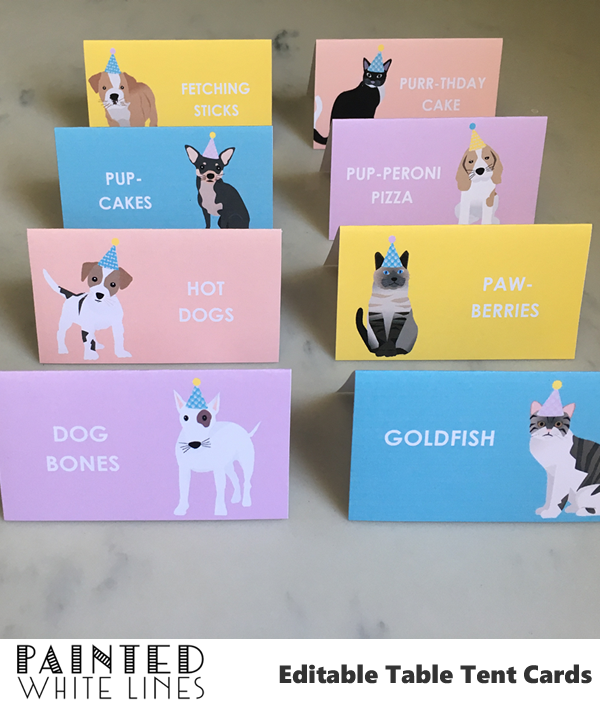 Cat And Dog Party Food Labels Printable Food Labels Template Adopt A 