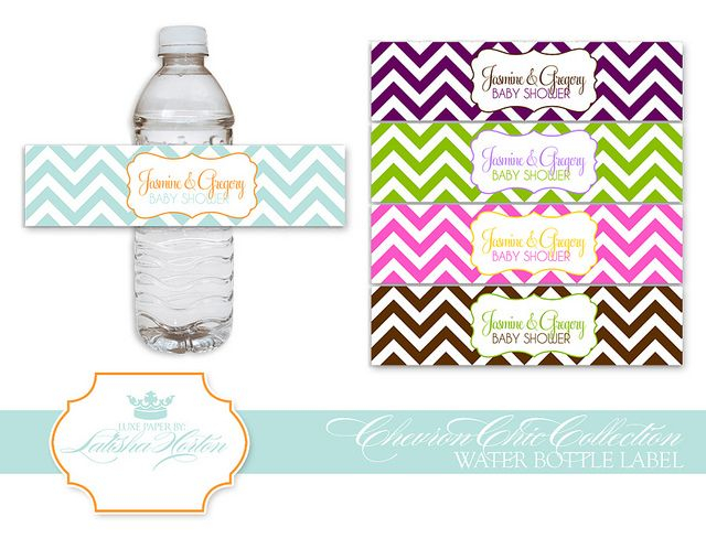 Chevron Collection Printable Water Bottle Labels Water Bottle 