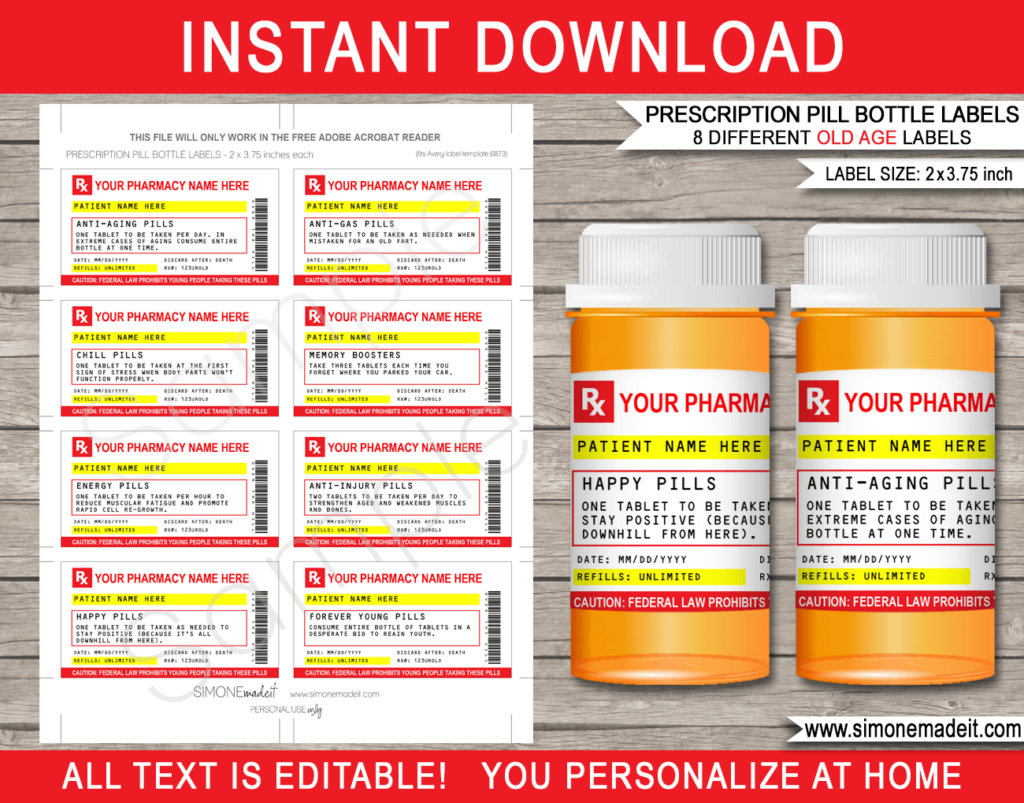 Chill Pill Label Printable 1stadenium