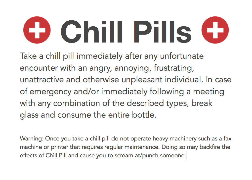 Chill Pill Printable Label