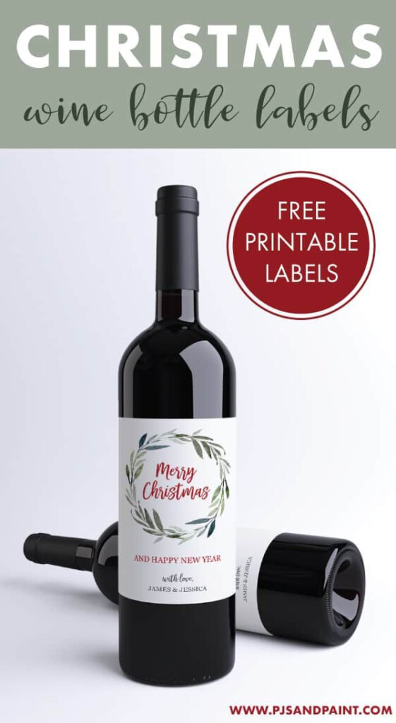 Christmas Wine Bottle Labels Free Printable Pjs And Paint 