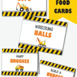 Construction Food Labels Printable Construction Party Food Tent Cards