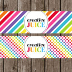 Creative Juice Rainbow Drink Labels Party Labels Party Labels
