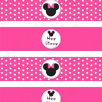 DIY Minnie Mouse Printable Birthday Party Water Bottle Labels Wraps
