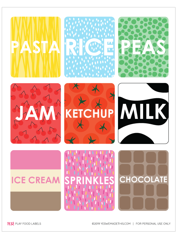 DIY Play Food Labels Template YES We Made This