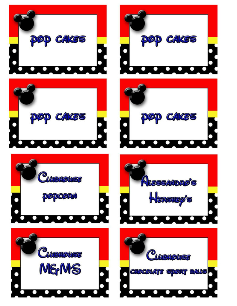 DIY Printable Buffet Cards Mickey Mouse Inspired Food Labels 6 9 