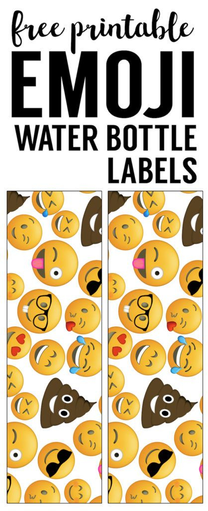 Emoji Water Bottle Labels Free Printable Emoji Fiesta Fiestas Emojis 