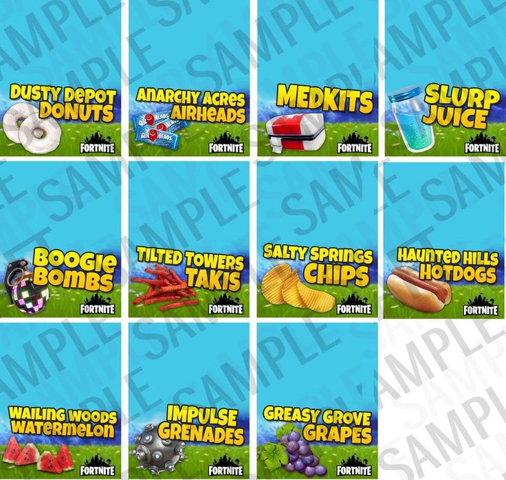 Fortnite Party Cupcake Wrappers And Food Labels Birthday Supplies 