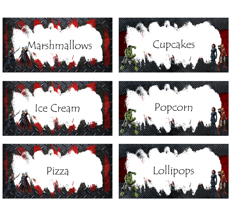 Free Avengers Food Labels Find It At Http www creativeprintables 