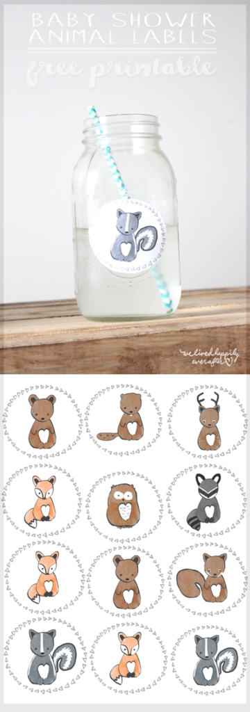 Free Forest Animal Mason Jar Baby Shower Label Printables We Lived 