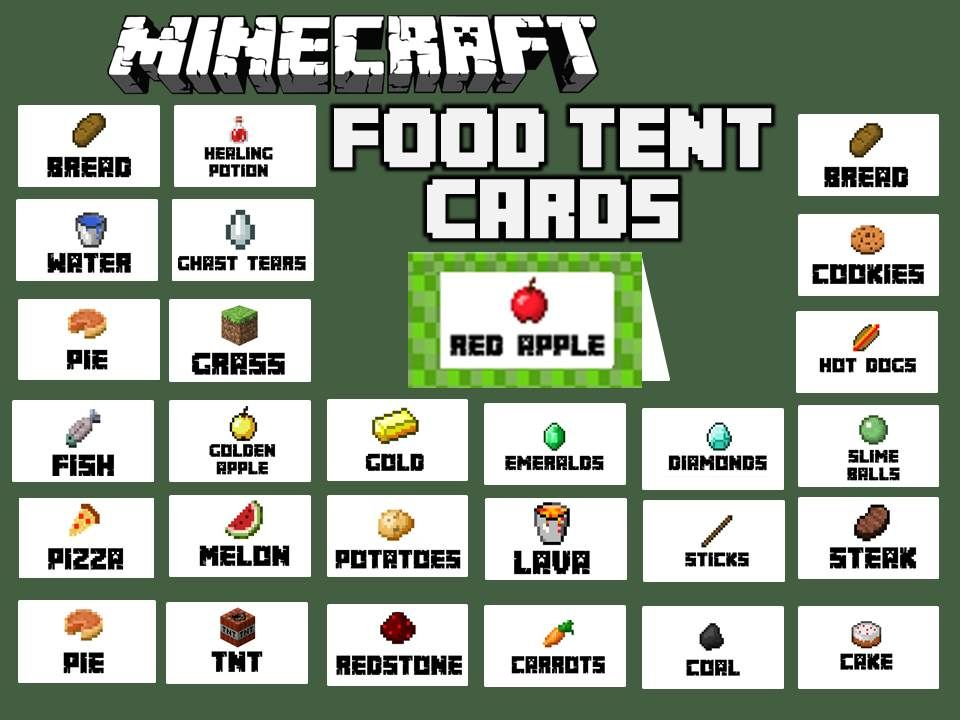 Free Minecraft Printables Food Labels Google Search Minecraft 