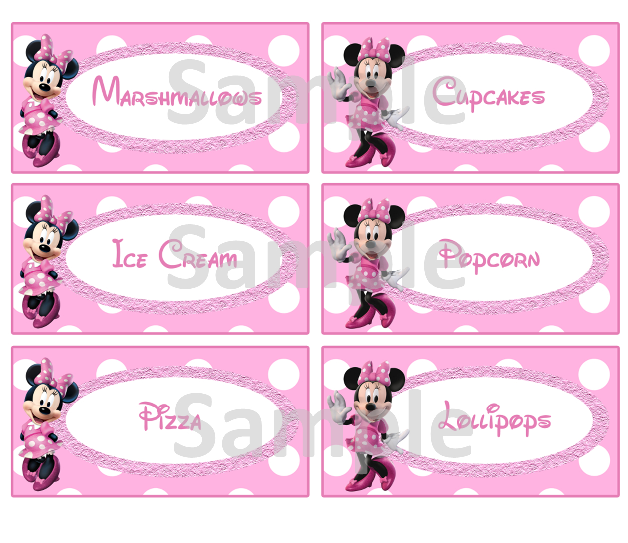 Free Minnie Mouse Food Labels Happy Birthday To You Happy Birthday