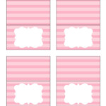 Free Pastel Light Pink Horizontal Striped Simple Food Labels