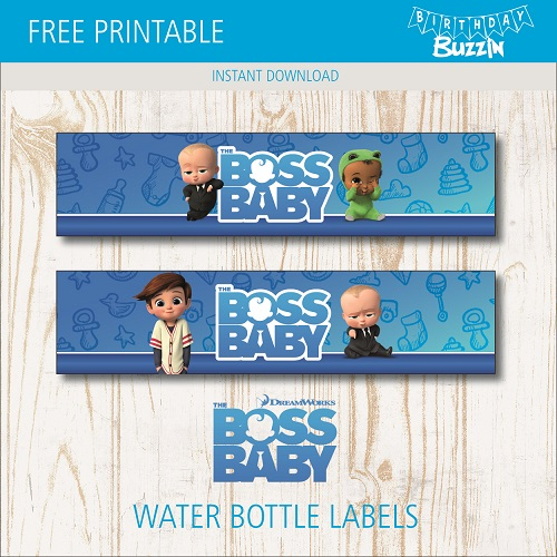 Free Printable Boss Baby Water Bottle Labels Birthday Buzzin
