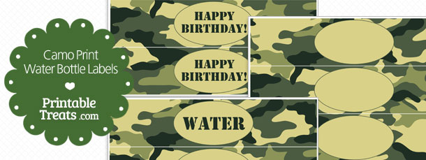 Free Printable Camouflage Water Bottle Labels Printable Treats