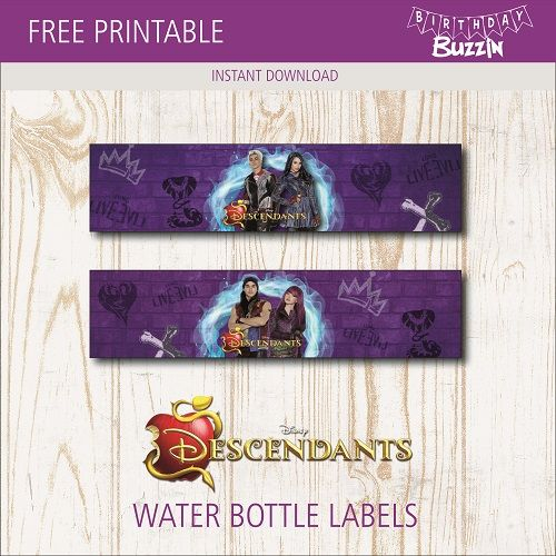 Free Printable Descendants 2 Water Bottle Labels Water Bottle Labels 