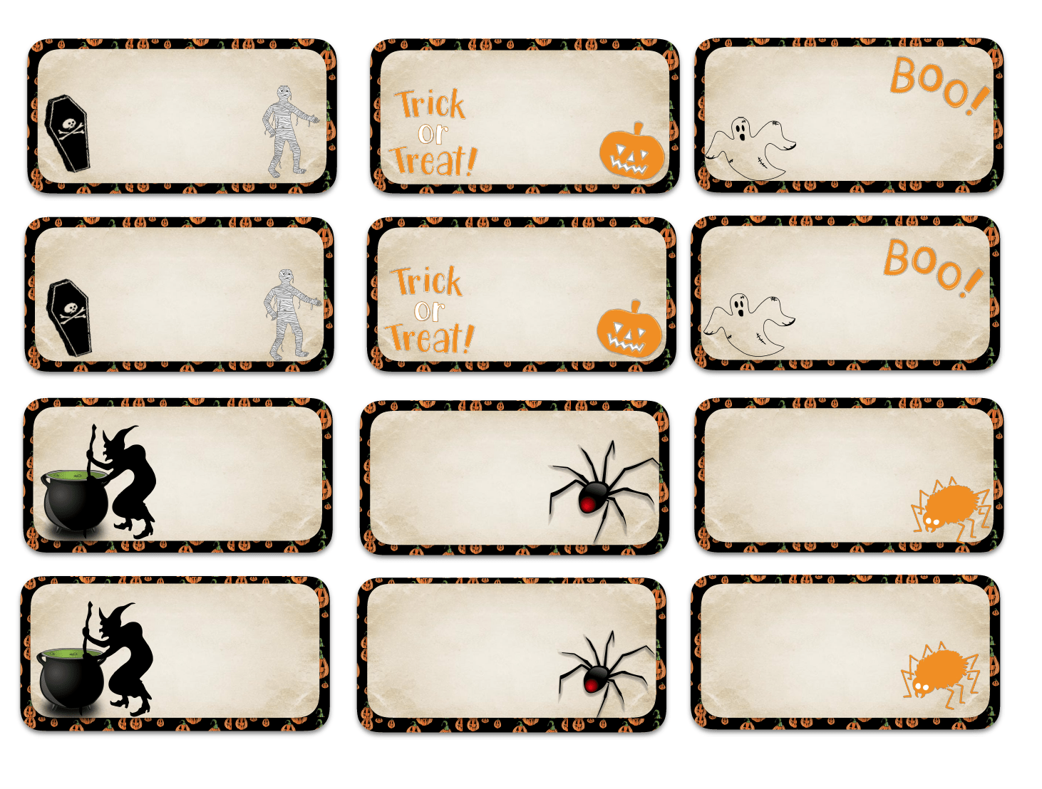 Free Printable Halloween Labels Multiple Sizes Multiple Designs