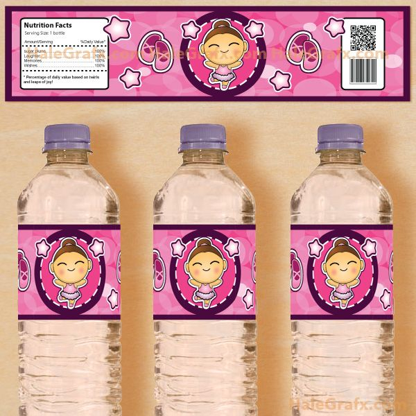 FREE Printable Kawaii Ballerina Water Bottle Labels Bottle Labels 