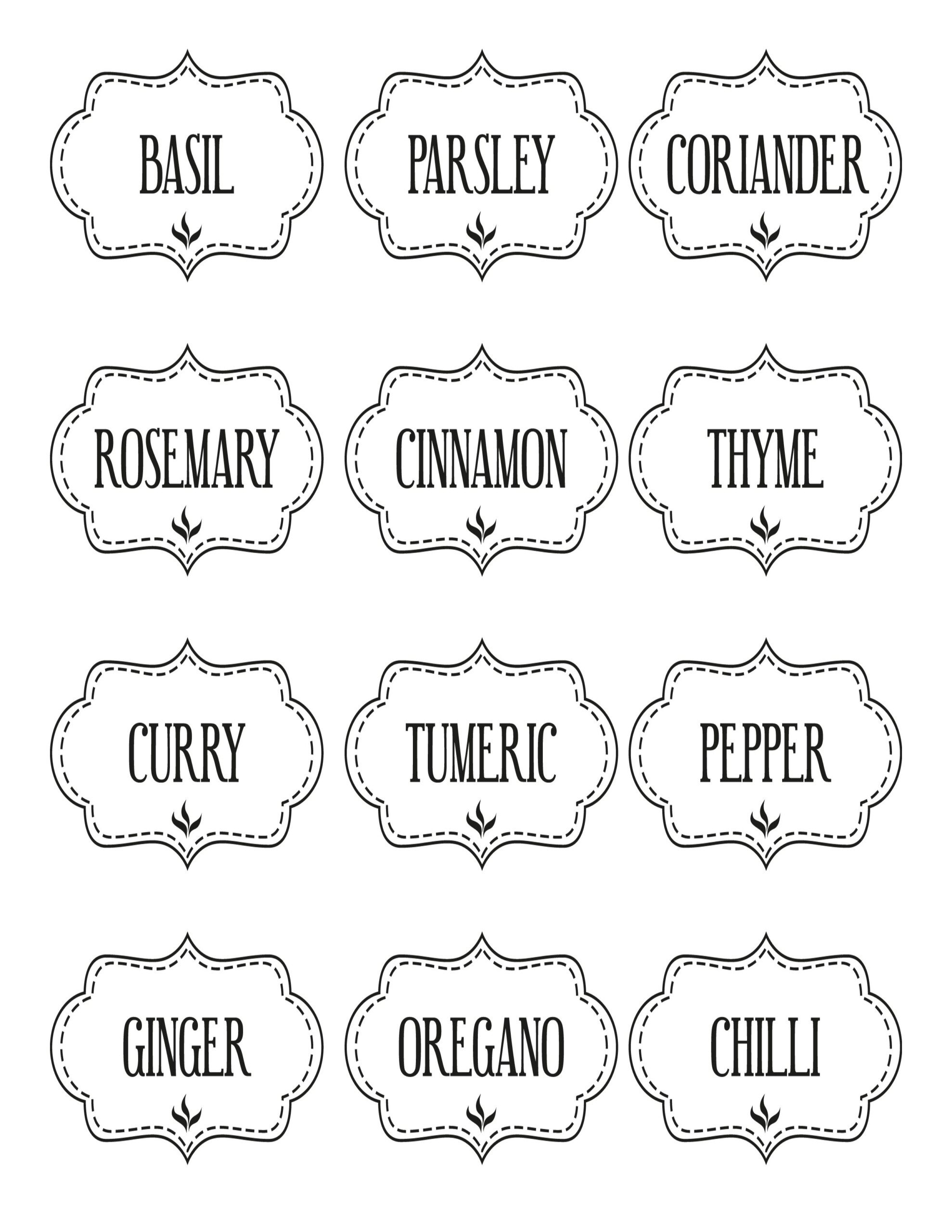 Free Printable Kitchen Spice Labels The Graffical Muse Pantry 