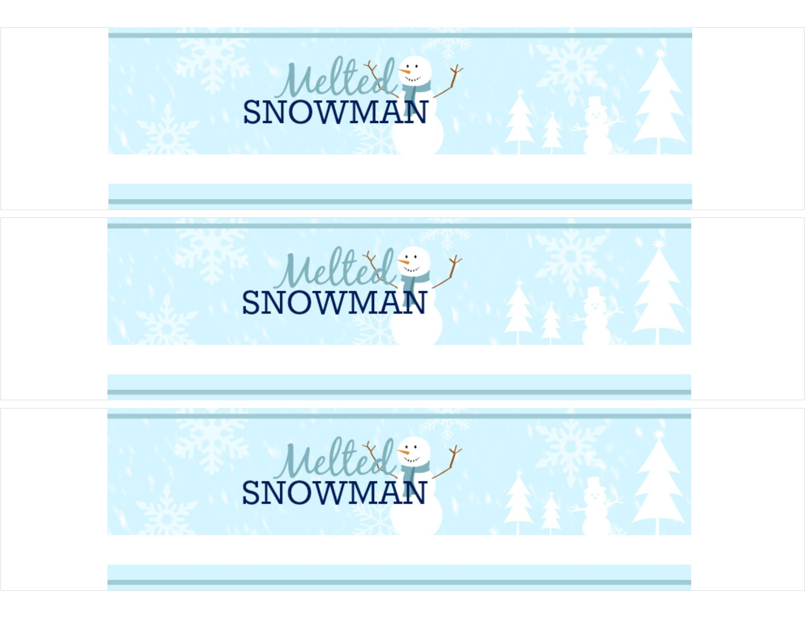 FREE Printable Melted Snowman Water Bottle Labels SheSaved 