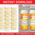 Free Printable Prescription Labels Joke 6 Pill Bottle Label Templates