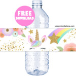 FREE Printable Unicorn Water Bottle Labels Template