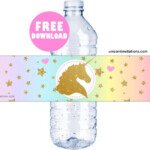 FREE Printable Unicorn Water Bottle Labels Template In 2020 Water