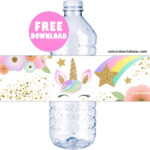 FREE Printable Unicorn Water Bottle Labels Template Unicorn Water