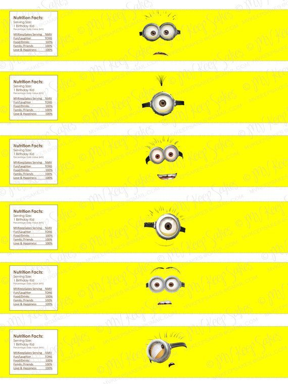 Free Printable Water Bottle Labels Printable Despicable Me Water 
