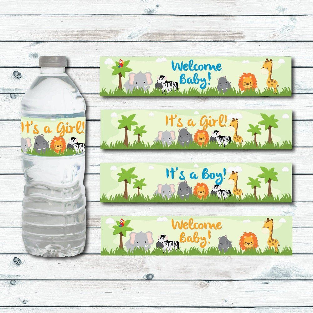 Free Water Bottle Label Template Baby Shower Best Of Safari Water 