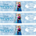 Frozen Melted Snow Water Bottle Labels