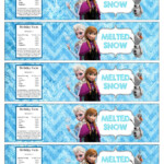 Frozen Printable Water Bottle Labels Melted Snow Printable Water