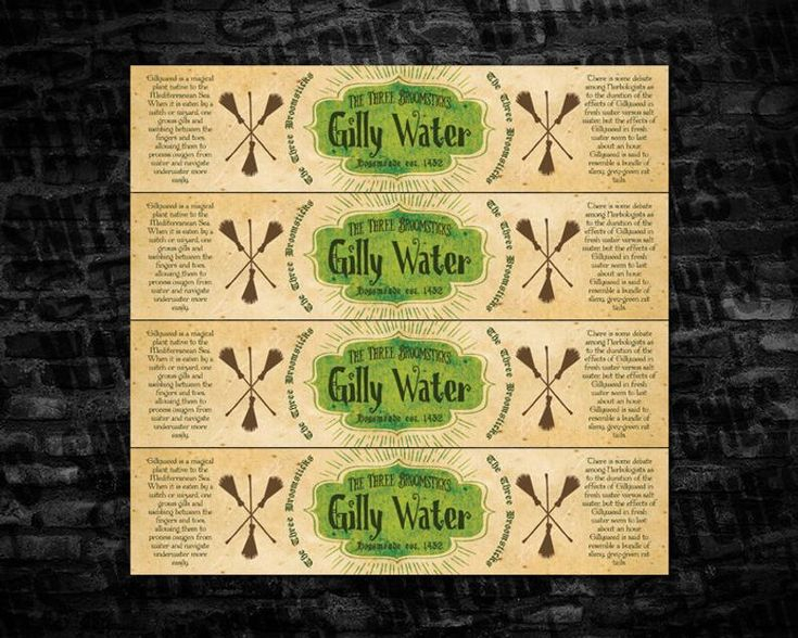 Gilly Water Printable Water Bottle Labels Magical Water Etsy 